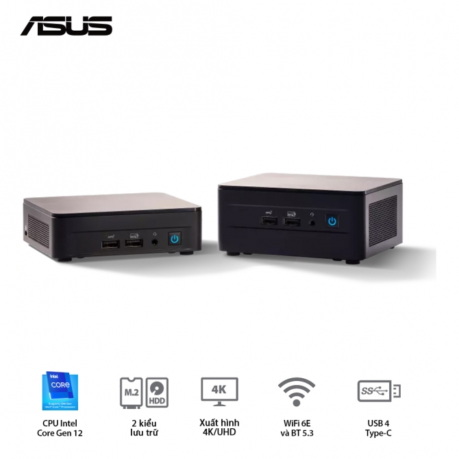 Máy tính Mini PC Asus NUC 12 Pro Wall Street Canyon i7-1260P RNUC12WSHi70000