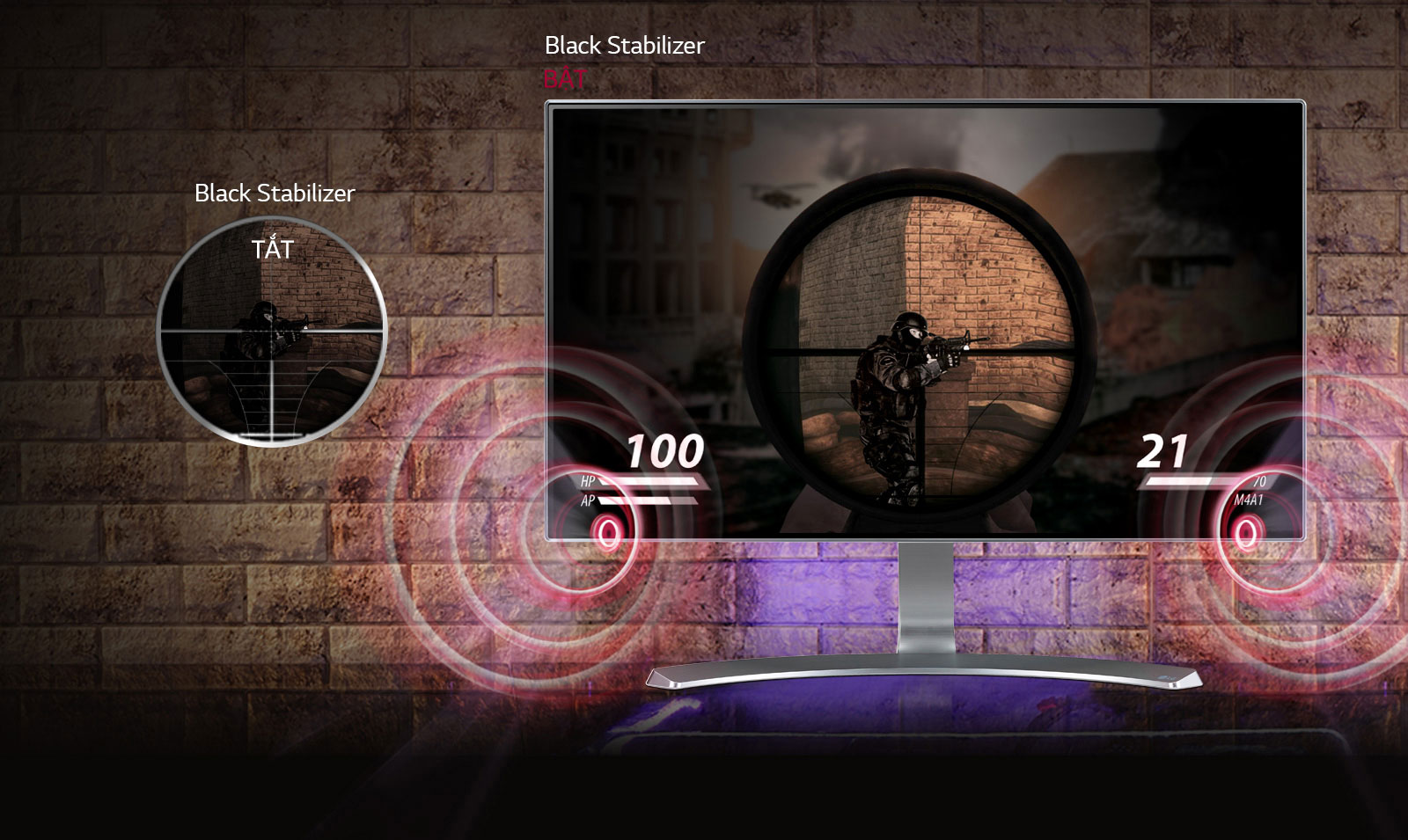 màn hình LG 24MP88HV-S chìm đắm trong thế giới game