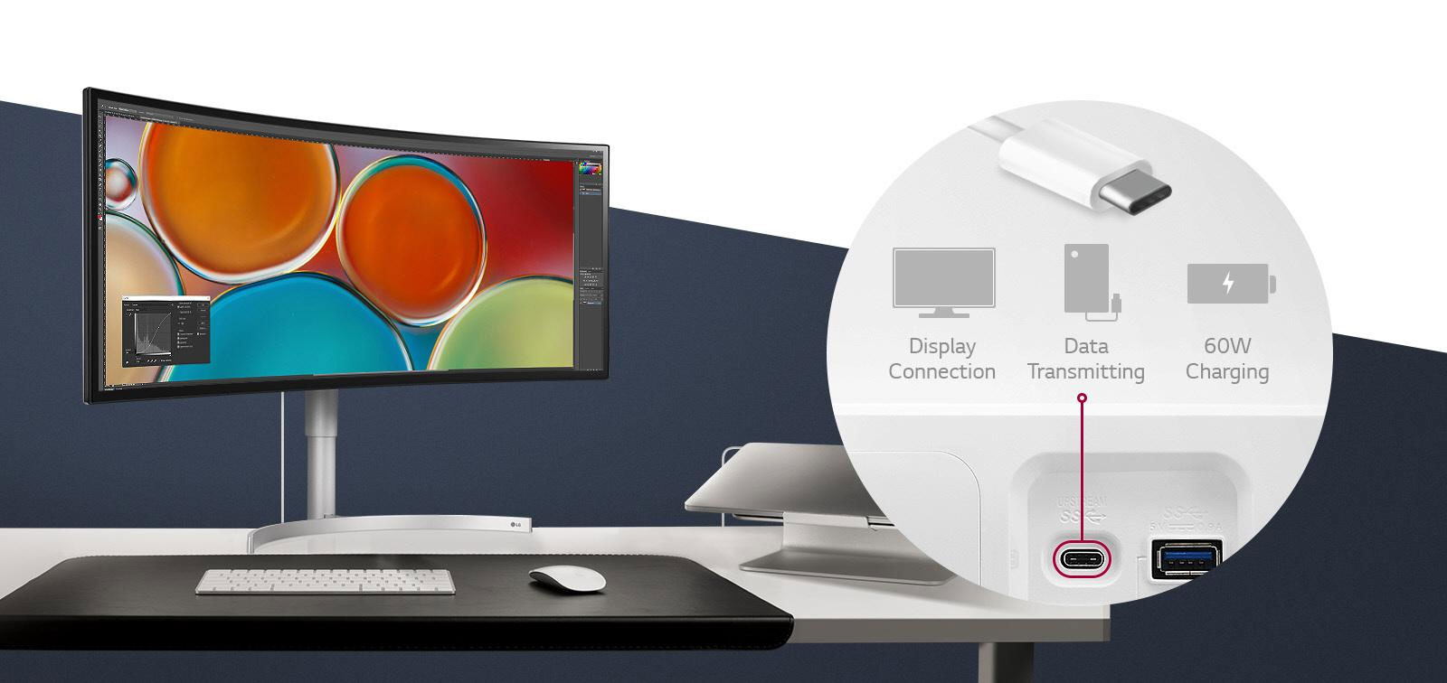 LG 34WK95C-W USB Type C