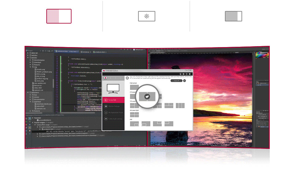 LG 35WN75C-B Điều khiển trên màn hình