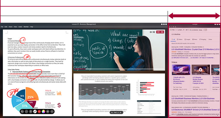 LG 35WN75C-B Lớp Học Trực Tuyến với Trường Quan Sát Rộng