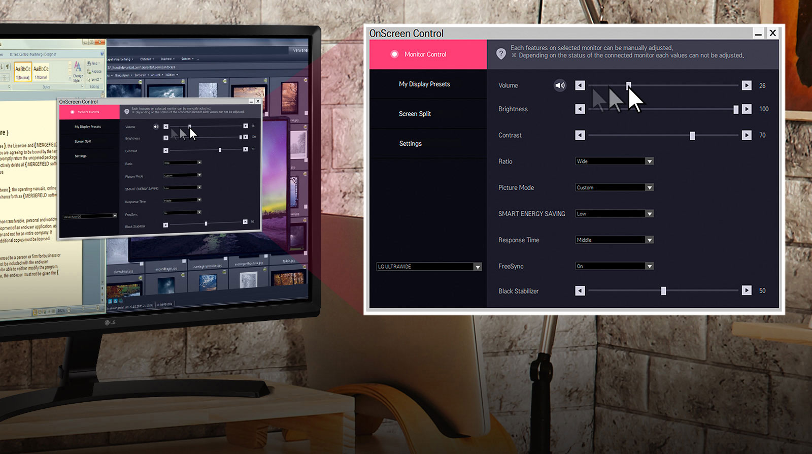 màn hình LG 20M39H-B Thiết lập tùy chỉnh bằng một nhấp chuột