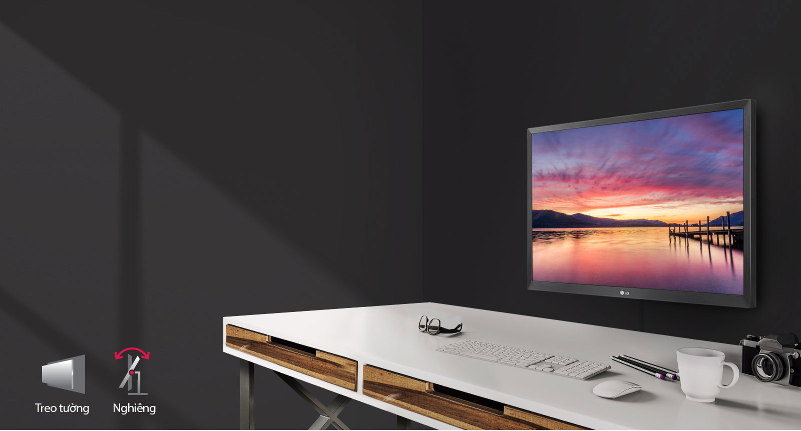 Màn hình máy tính LG 24MK430H-B có thể treo tường