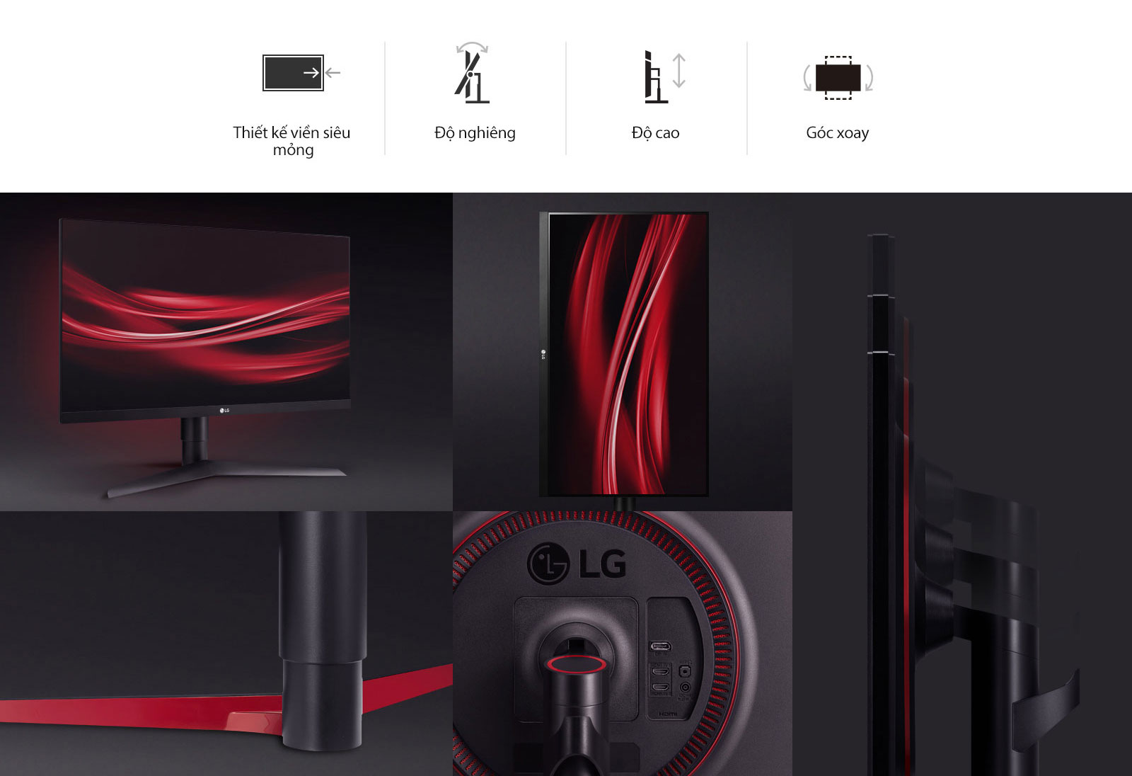 LG 27GL650F-B thiết kế thuận tiện