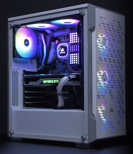 Case PC Corsair iCUE 220T RGB Airflow Tempered Glass Mid-Tower Smart Case — White