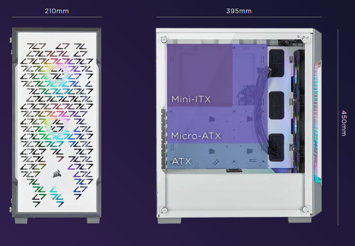Case PC Corsair iCUE 220T RGB Airflow Tempered Glass Mid-Tower Smart Case — White