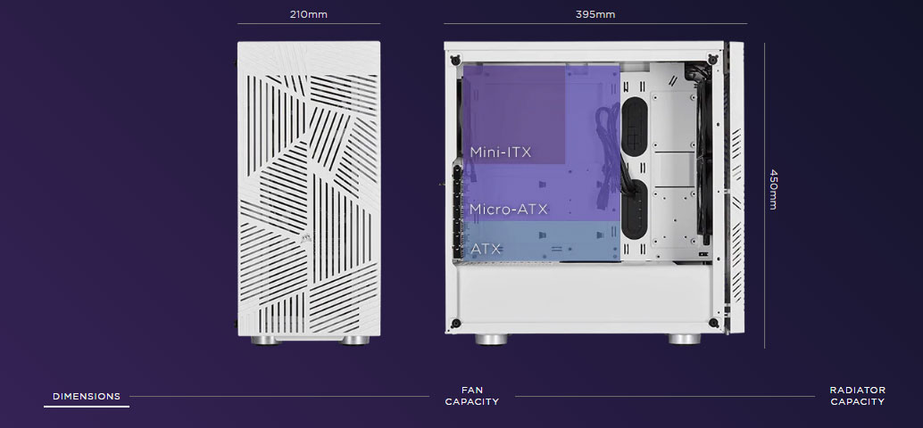 Case PC Corsair 275R Airflow Tempered Glass Mid-Tower Gaming Case — White