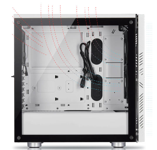 Case PC Corsair 275R Airflow Tempered Glass Mid-Tower Gaming Case — White