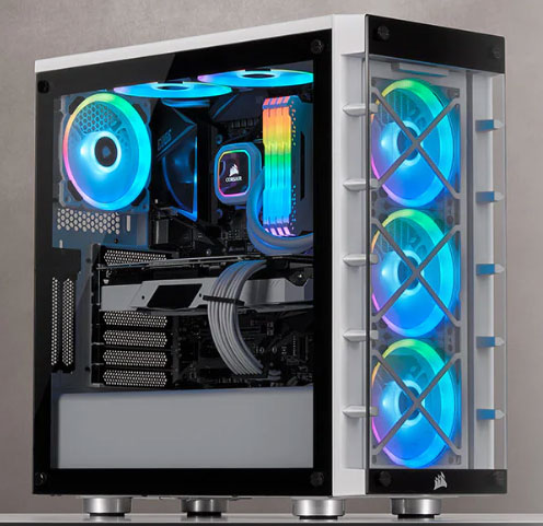 Case PC Corsair iCUE 465X RGB Mid-Tower ATX Smart Case — White
