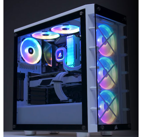 Case PC Corsair iCUE 465X RGB Mid-Tower ATX Smart Case — White