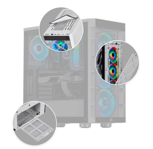 Case PC Corsair iCUE 465X RGB Mid-Tower ATX Smart Case — White