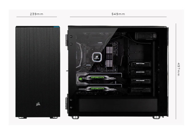 Case PC Corsair Carbide Series 678C Low Noise Tempered Glass ATX Case — Black