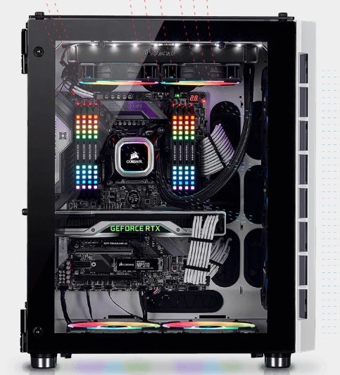Case PC Corsair Crystal Series 680X RGB ATX High Airflow Tempered Glass Smart Case — White