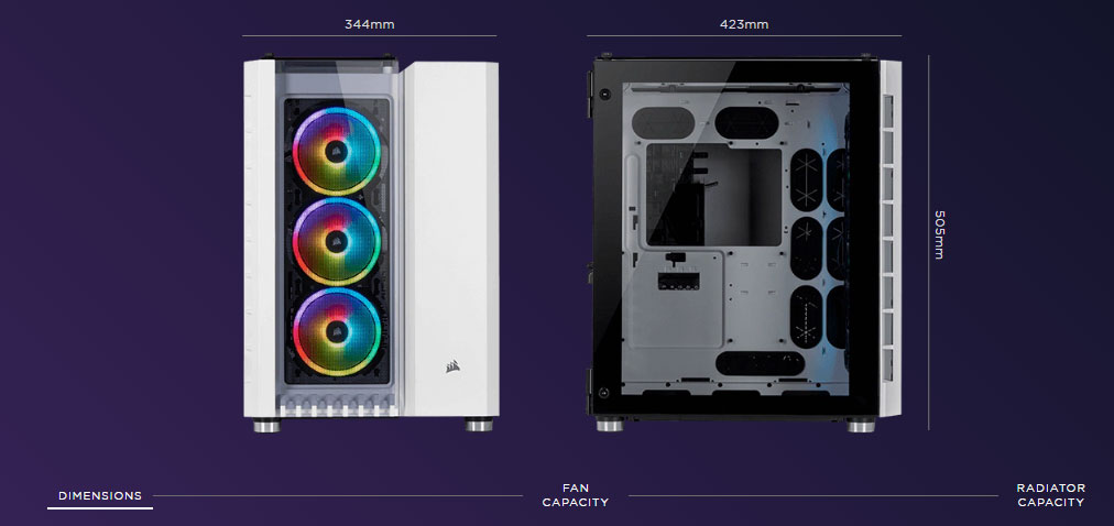 Case PC Corsair Crystal Series 680X RGB ATX High Airflow Tempered Glass Smart Case — White
