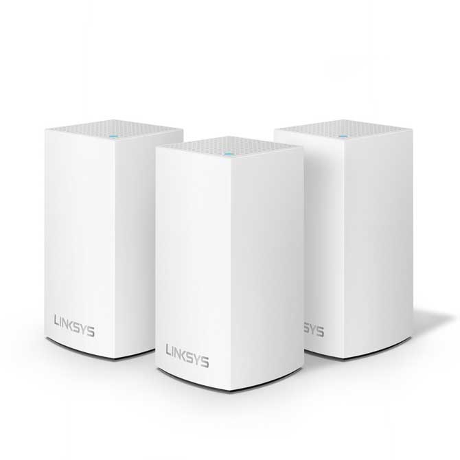Router Linksys WHW0103-AH Velop Intelligent Mesh WiFi System, 3-Pack White (AC1300)