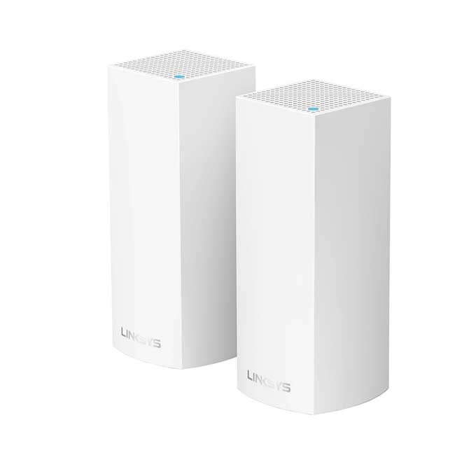 Router Linksys WHW0302-AH Velop Intelligent Mesh WiFi System, Tri-Band, 2-Pack White (AC2200)