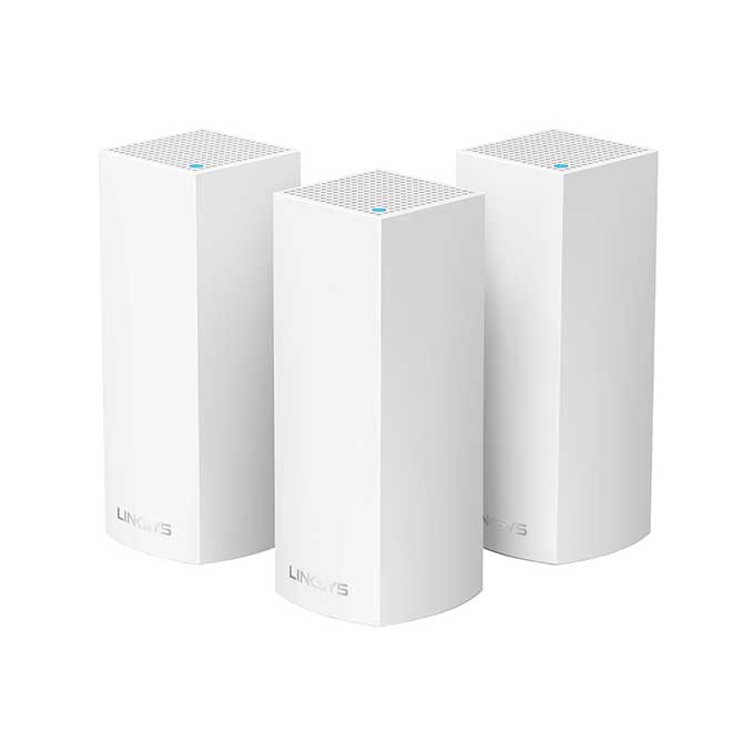 Router Linksys WHW0303-AH Velop Intelligent Mesh WiFi System, Tri-Band, 3-Pack White (AC2200)