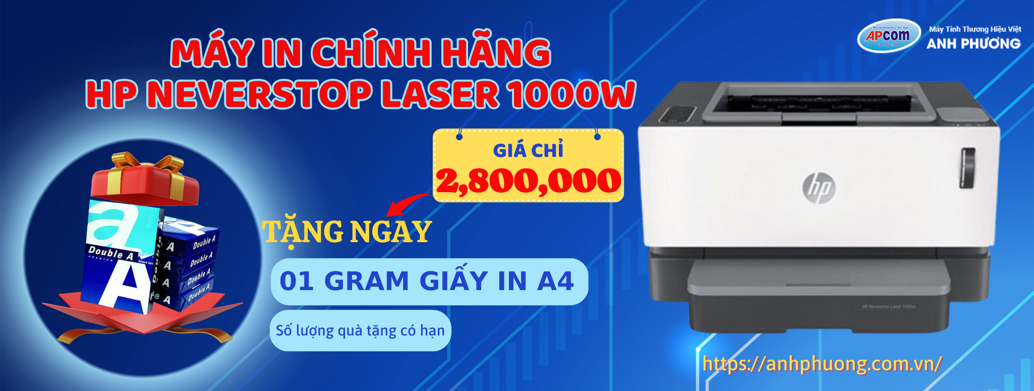 TẶNG NGAY 1 GRAM GIẤY IN A4 - KHI MUA MÁY IN NEVERSTOP LASER 1000W